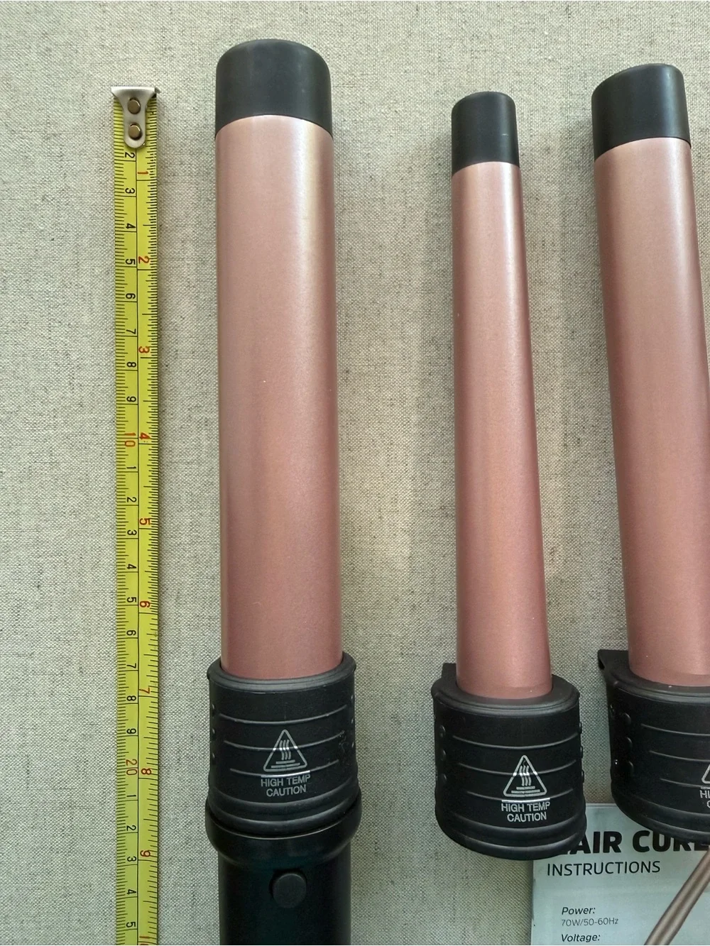 Rose Gold Interchangeable Curling Wand Set with Heat Glove